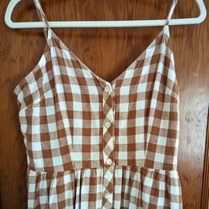 Check / Plaid Rust Dress • M